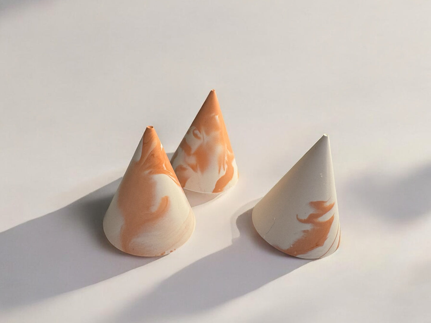 terracotta- white marble
