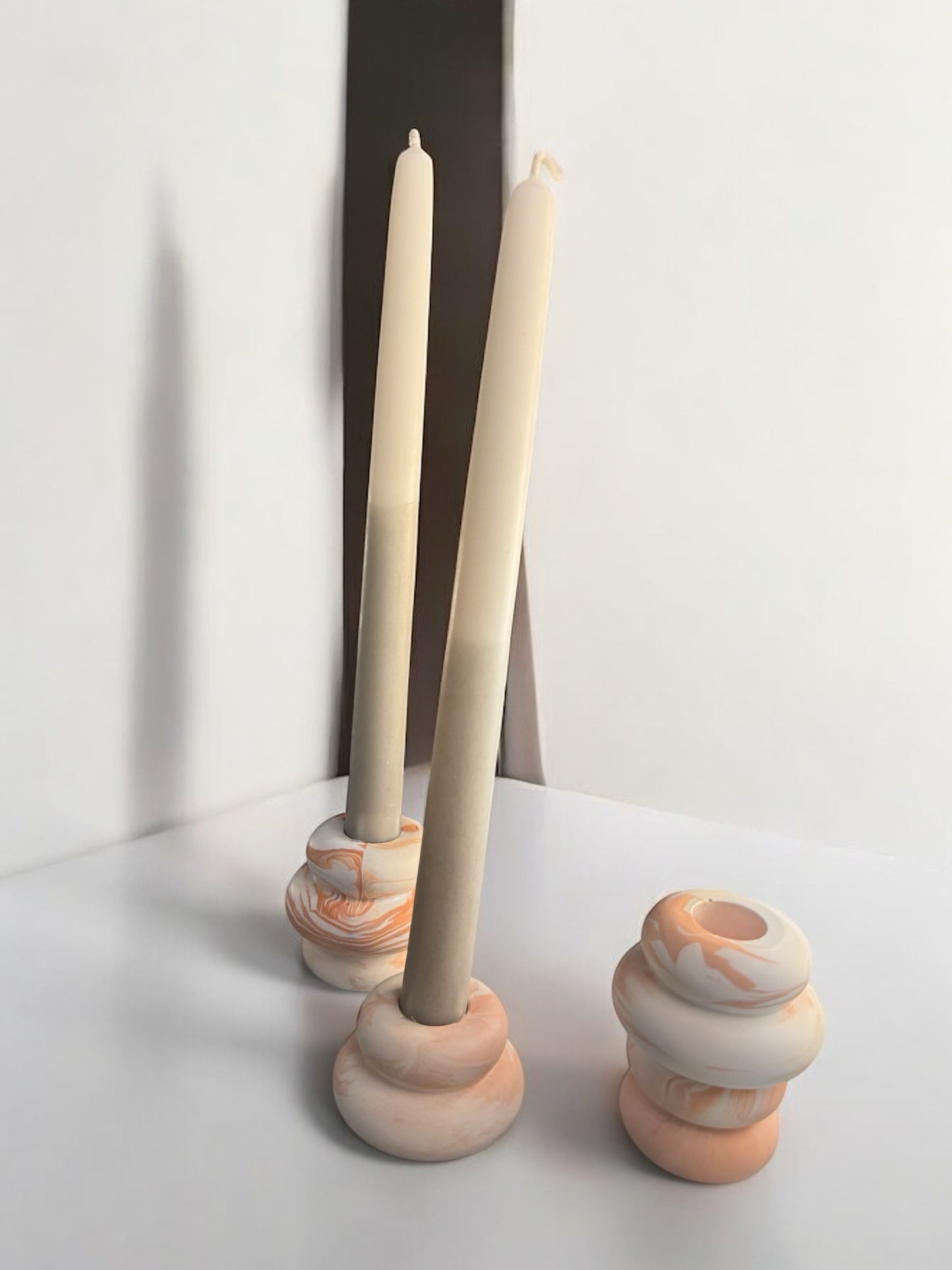 Terracotta- weiss marmoriert