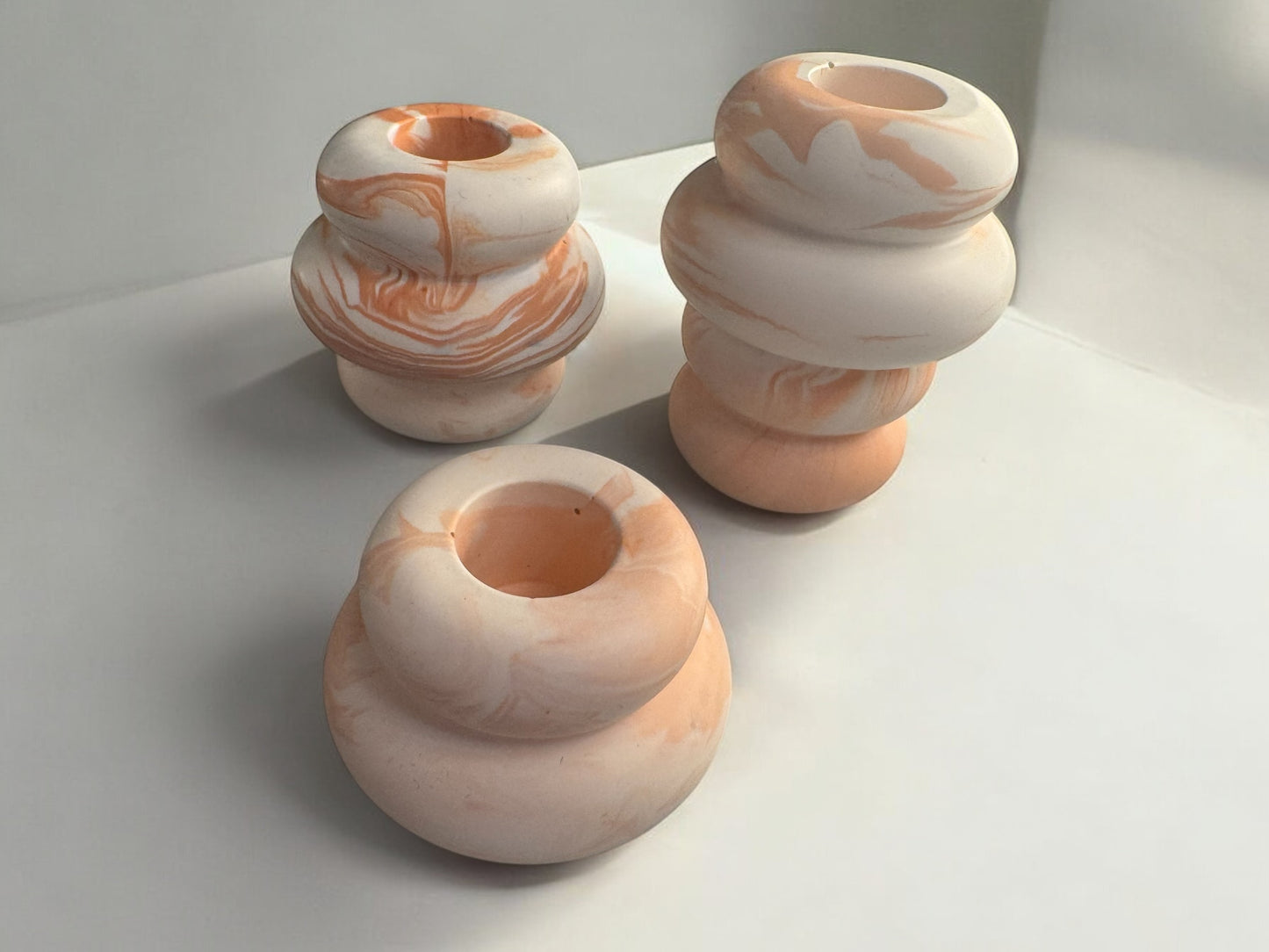 Terracotta- weiss marmoriert